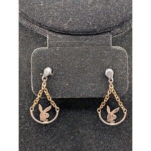 Playboy Silver Dangle Earrings